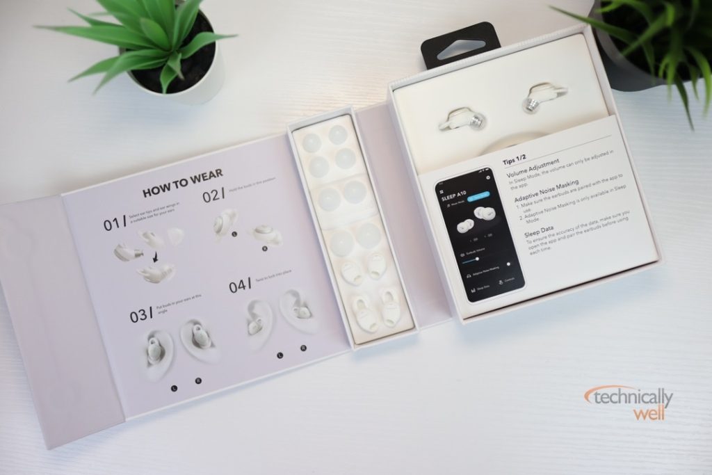 Soundcore Sleep A10 box and ear tips