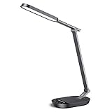 TaoTronics LED Desk Lamp, Eye-caring Table Lamps, Dimmable Office Lamp with 5V/2A USB Port, 5 Color Modes, Adjustable Brightness, Touch Control, Timer, Night Light