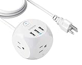 Power Strip, Anker PowerPort Cube, 3 Outlets and 3 USB Ports with Switch Control, Overload Protection, 5 ft Cable, for iPhone XS/Max/XR and More, Ultra-Compact for Travel and Office [UL Listed]