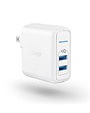 Anker Elite USB Charger, Dual Port 24W Wall Charger, PowerPort 2 with PowerIQ and Foldable Plug, for iPhone Xs/XS Max/XR/X/8/7/6/Plus, iPad Pro/Air 2/Mini 3/Mini 4, Samsung S4/S5, and More