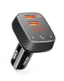 Anker Roav SmartCharge Car Kit F2, Wireless In-Car FM Transmitter Radio Adapter, Bluetooth 4.2 Receiver, Car Locator, App Support, Dual-USB Car Charger With Power IQ, AUX Output, USB Drive MP3 Player