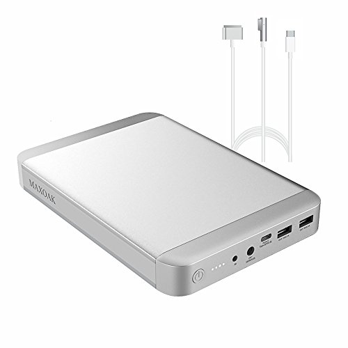 MAXOAK Type-C Power Bank for Laptop MacBook Pro/MacBook Air MacBook 2006-2018 36000mAh 5/9/12/15/20V PD USB-C External Battery Pack Portable Charger W/2USB for Mac Notebook Phone(Recharge by AC/USB-C)