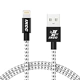 Braided Lightning Cable, [MFi Certified] iXCC 4 Feet Nylon-Braided iPhone Charging and Sync Cable for iPhone 7/6/6s/Plus/5/SE/iPad Mini/Air/Pro - Black