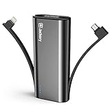 Portable Charger Jackery Bolt 6000 mAh Power Outdoors - Power bank with built in Lightning Cable [Apple MFi certified] iPhone Battery Charger External Battery, TWICE as FAST as Original iPhone Charger