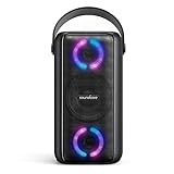 Soundcore Trance Bluetooth Speaker, Party Speaker with 18 Hour Playtime, BassUp Technology, Huge 80W Sound, LED Lights, Soundcore App, IPX7 Waterproof, Wireless Speaker for Indoors and Outdoors