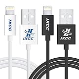 iXCC Element II Lightning Cable 6ft, iPhone Charger, for iPhone 7 6s 6 Plus, SE 5s 5c 5, iPad Air 2 Pro, iPad mini 2 3 4, iPad 4th Gen [Apple MFi Certified](White and Black)