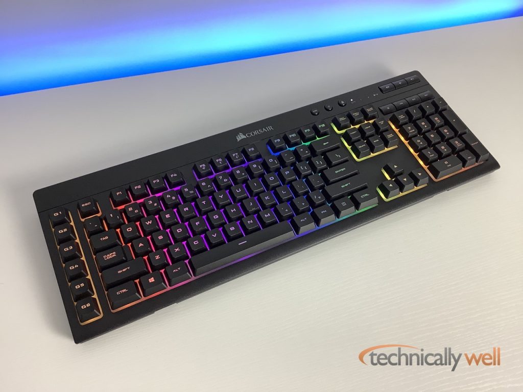 CORSAIR K57 Gaming Keyboard with LEDs on