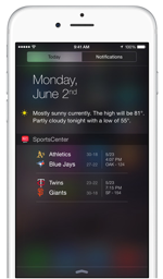 iOS 8 Notification Center Widgets